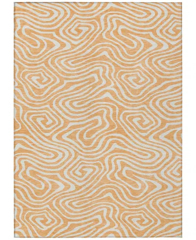 Addison Chantille Machine Washable Acn1020 5'x7'6''area Rug In Peach