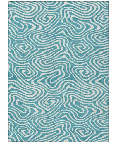 Addison Chantille Machine Washable Acn1020 5'x7'6''area Rug In Teal