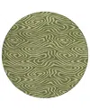 Addison Chantille Machine Washable Acn1020 8'x8' Round Area Rug In Olive