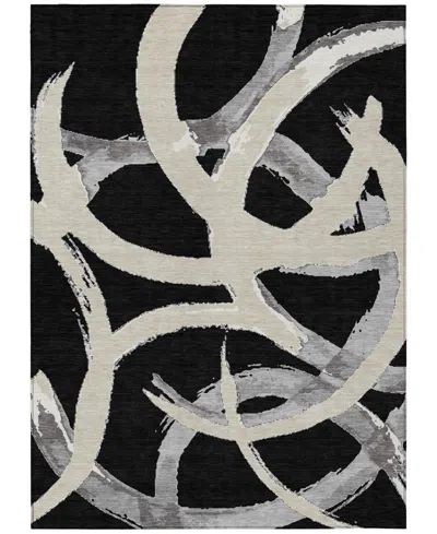 Addison Chantille Machine Washable Acn1022 5'x7'6 Area Rug In Black