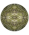 Addison Chantille Machine Washable Acn1036 8'x8' Round Area Rug In Olive
