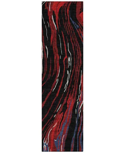 Addison Chantille Machine Washable Acn1037 2'3"x7'6" Runner Area Rug In Black