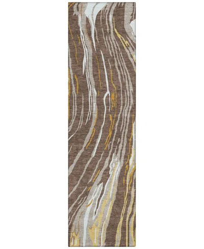 Addison Chantille Machine Washable Acn1037 2'3"x7'6" Runner Area Rug In Brown