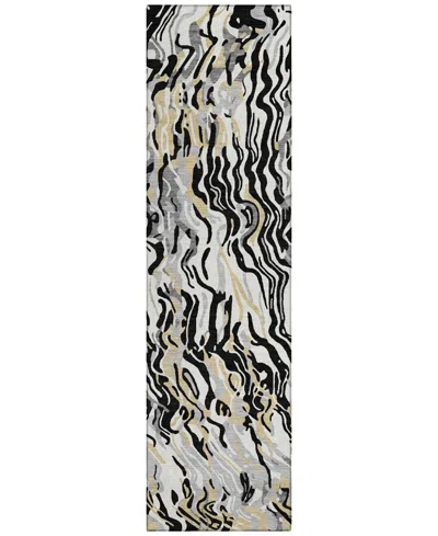 Addison Chantille Machine Washable Acn1038 2'3"x7'6" Runner Area Rug In Black