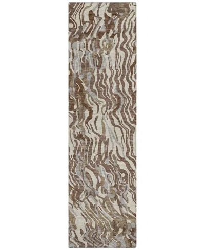 Addison Chantille Machine Washable Acn1038 2'3"x7'6" Runner Area Rug In Brown