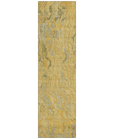 Addison Chantille Machine Washable Acn1038 2'3"x7'6" Runner Area Rug In Gold