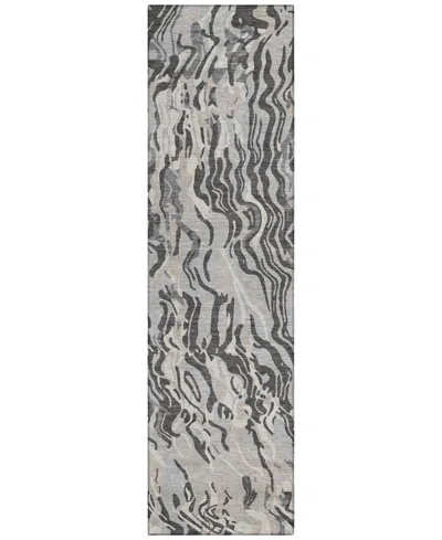 Addison Chantille Machine Washable Acn1038 2'3"x7'6" Runner Area Rug In Gray