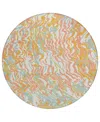 Addison Chantille Machine Washable Acn1038 8'x8' Round Area Rug In Coral