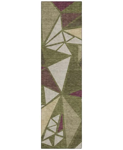 Addison Chantille Machine Washable Acn1039 2'3"x7'6" Runner Area Rug In Olive