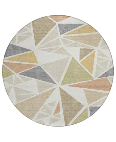 Addison Chantille Machine Washable Acn1039 8'x8' Round Area Rug In Ivory