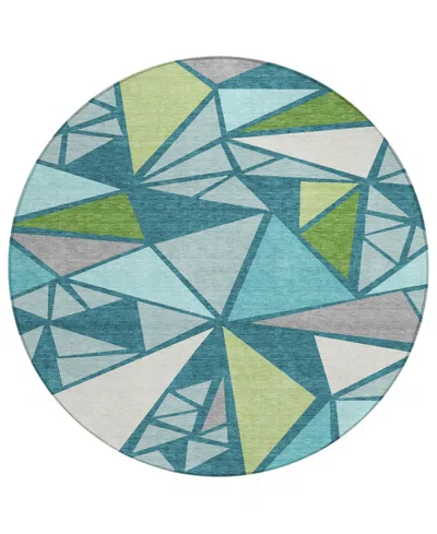 Addison Chantille Machine Washable Acn1039 8'x8' Round Area Rug In Teal