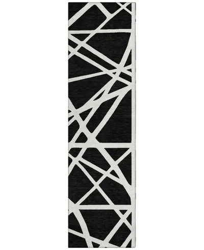 Addison Chantille Machine Washable Acn1040 2'3"x7'6" Runner Area Rug In Black