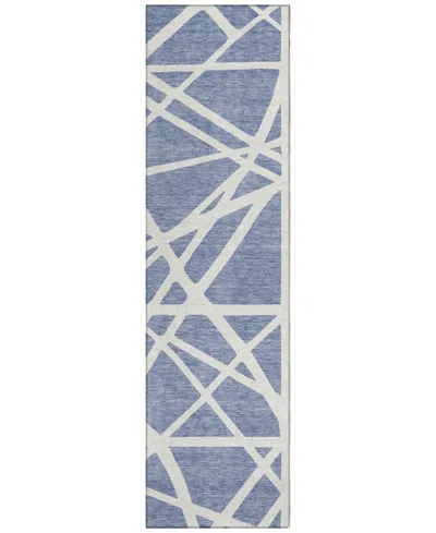 Addison Chantille Machine Washable Acn1040 2'3"x7'6" Runner Area Rug In Denim