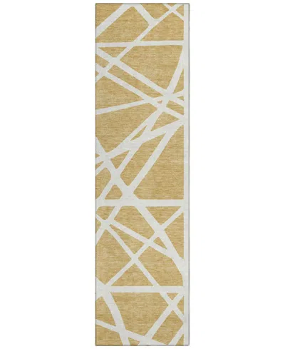 Addison Chantille Machine Washable Acn1040 2'3"x7'6" Runner Area Rug In Gold