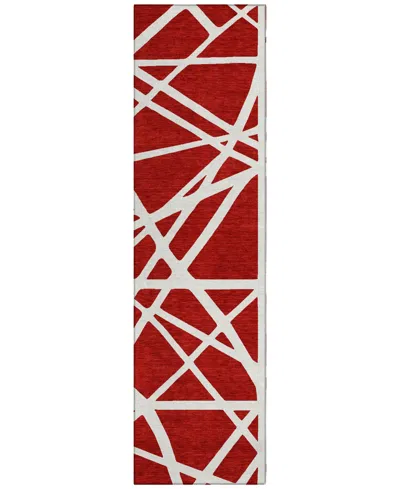 Addison Chantille Machine Washable Acn1040 2'3"x7'6" Runner Area Rug In Red