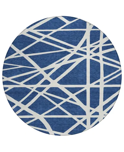 Addison Chantille Machine Washable Acn1040 8'x8' Round Area Rug In Navy