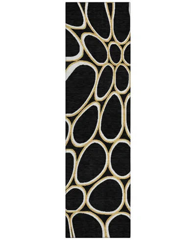 Addison Chantille Machine Washable Acn1041 2'3"x7'6" Runner Area Rug In Black