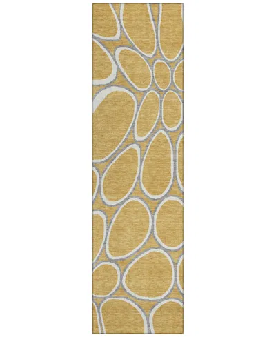 Addison Chantille Machine Washable Acn1041 2'3"x7'6" Runner Area Rug In Gold