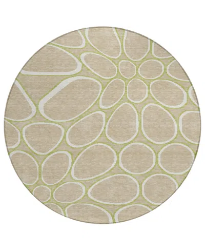 Addison Chantille Machine Washable Acn1041 8'x8' Round Area Rug In Tan