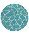 Addison Chantille Machine Washable Acn1041 8'x8' Round Area Rug In Teal