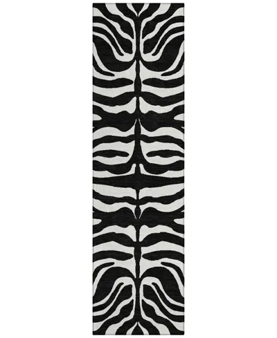 Addison Chantille Machine Washable Acn1042 2'3"x7'6" Runner Area Rug In Black