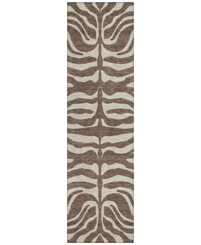 Addison Chantille Machine Washable Acn1042 2'3"x7'6" Runner Area Rug In Brown