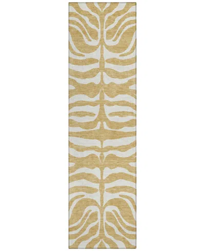 Addison Chantille Machine Washable Acn1042 2'3"x7'6" Runner Area Rug In Gold