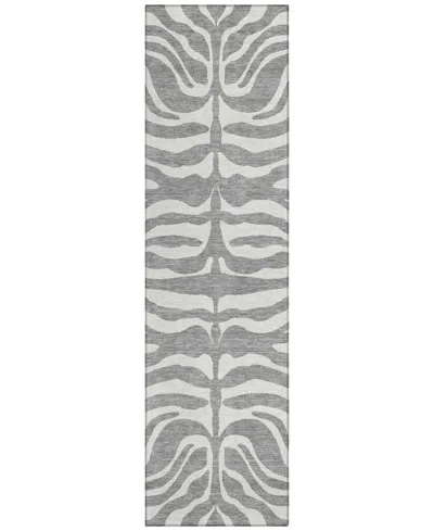 Addison Chantille Machine Washable Acn1042 2'3"x7'6" Runner Area Rug In Gray