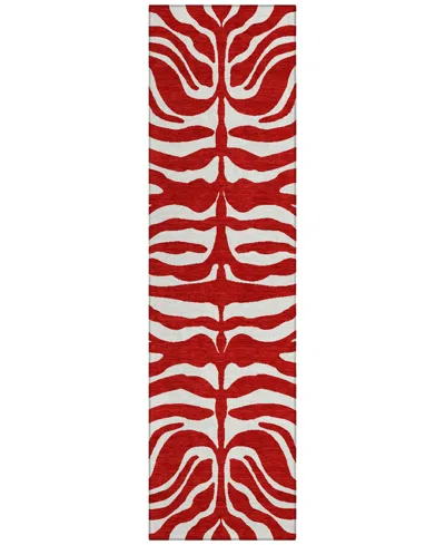 Addison Chantille Machine Washable Acn1042 2'3"x7'6" Runner Area Rug In Red