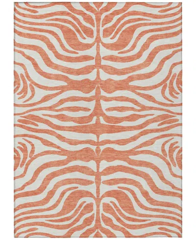 Addison Chantille Machine Washable Acn1042 5'x7'6" Area Rug In Coral