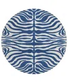 Addison Chantille Machine Washable Acn1042 8'x8' Round Area Rug In Navy