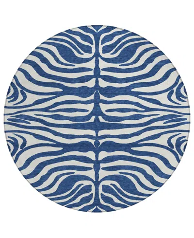 Addison Chantille Machine Washable Acn1042 8'x8' Round Area Rug In Navy