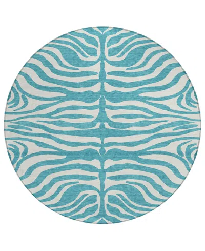 Addison Chantille Machine Washable Acn1042 8'x8' Round Area Rug In Teal