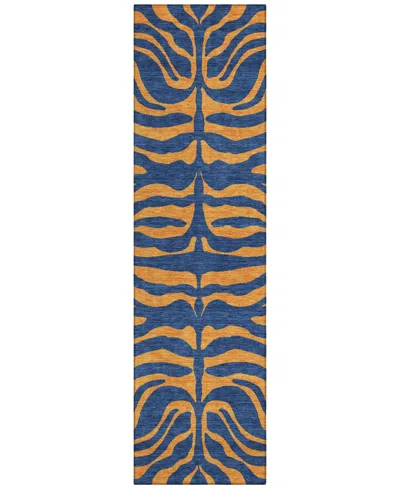 Addison Chantille Machine Washable Acn1043 2'3"x7'6" Runner Area Rug In Navy