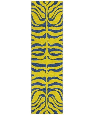 Addison Chantille Machine Washable Acn1043 2'3"x7'6" Runner Area Rug In Yellow