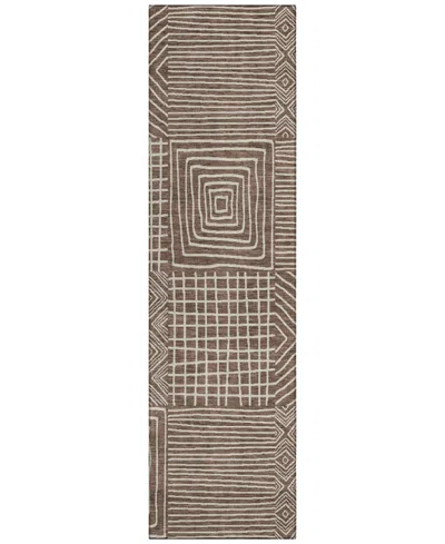 Addison Chantille Machine Washable Acn1044 2'3"x7'6" Runner Area Rug In Brown