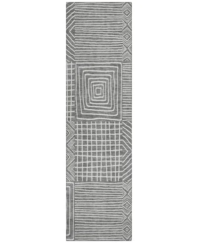 Addison Chantille Machine Washable Acn1044 2'3"x7'6" Runner Area Rug In Charcoal