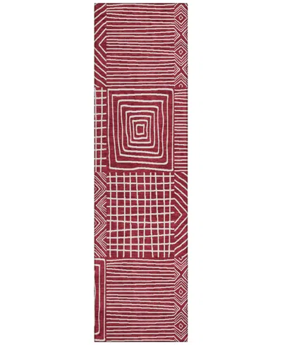 Addison Chantille Machine Washable Acn1044 2'3"x7'6" Runner Area Rug In Cranberry