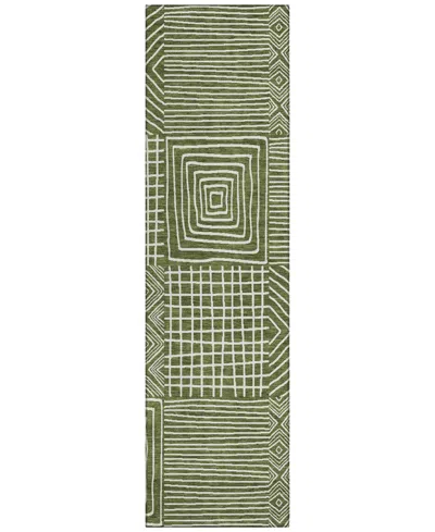 Addison Chantille Machine Washable Acn1044 2'3"x7'6" Runner Area Rug In Olive