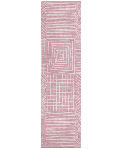 Addison Chantille Machine Washable Acn1044 2'3"x7'6" Runner Area Rug In Pink