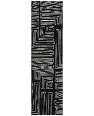 Addison Chantille Machine Washable Acn1045 2'3"x7'6" Runner Area Rug In Black