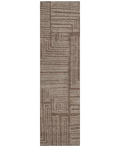 Addison Chantille Machine Washable Acn1045 2'3"x7'6" Runner Area Rug In Brown
