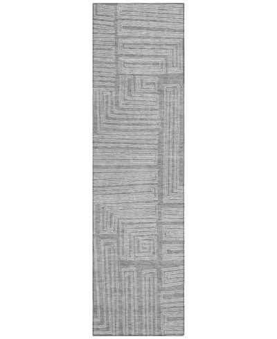 Addison Chantille Machine Washable Acn1045 2'3"x7'6" Runner Area Rug In Gray
