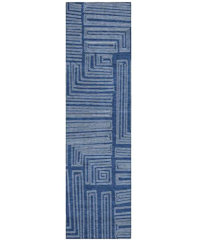 Addison Chantille Machine Washable Acn1045 2'3"x7'6" Runner Area Rug In Navy