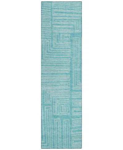Addison Chantille Machine Washable Acn1045 2'3"x7'6" Runner Area Rug In Turquoise