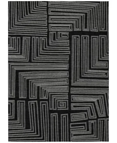 Addison Chantille Machine Washable Acn1045 5'x7'6" Area Rug In Black