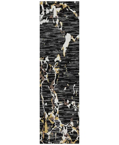 Addison Chantille Machine Washable Acn1046 2'3"x7'6" Runner Area Rug In Black