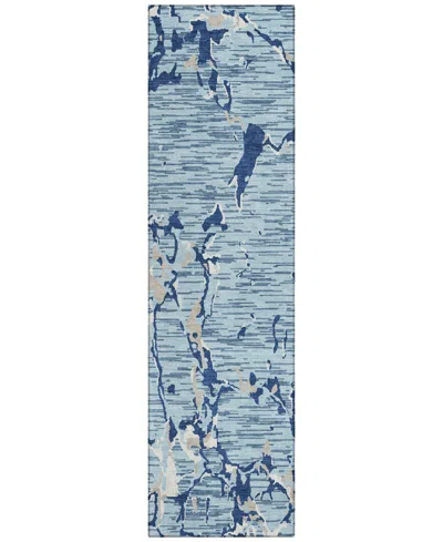 Addison Chantille Machine Washable Acn1046 2'3"x7'6" Runner Area Rug In Denim