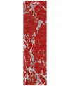 Addison Chantille Machine Washable Acn1046 2'3"x7'6" Runner Area Rug In Red