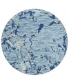 Addison Chantille Machine Washable Acn1046 8'x8' Round Area Rug In Denim